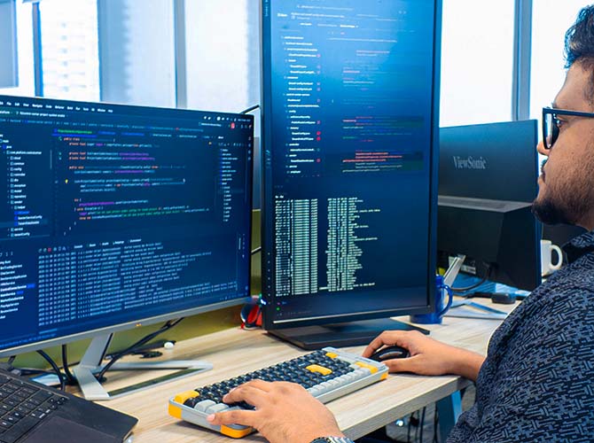 Developer coding